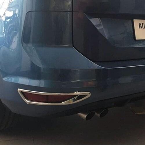 For Touran 2016 2017 2018 2019 Accessories ABS Matte Chrome Car Rear Fog Lampshade Cover Trim Car Styling 2pcs