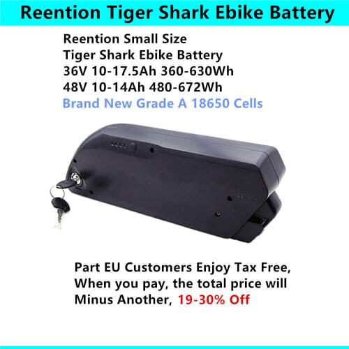 Original Fat Bike Mountain Bike City Bike 250w 500w 750w 1000w Motor Ebike battery Tiger Shark with USB 48V 13Ah 36V 17Ah