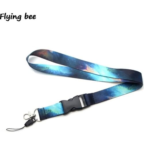 Flyingbee Cool Starry sky Lanyard Phone Rope Keychains Phone Lanyard for Keys ID Card Cartoon Lanyards For Men Women X0388