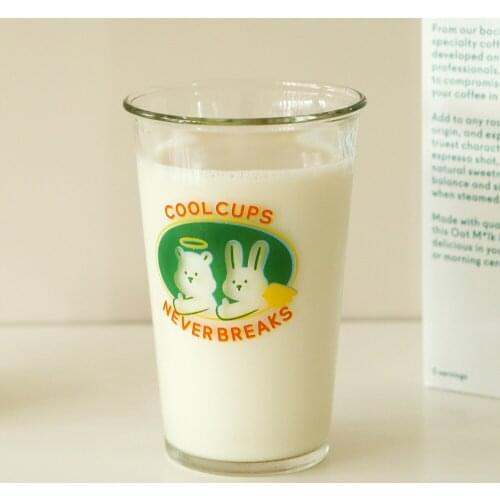 Ins380Ml Creative Cute Rabbit Glass Cup Mugs Cup Wedding Water Milk Tea Glass Coffee Mug Lemon Cartoon Kids Students for Home