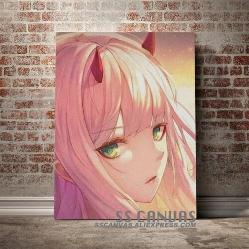 Zero Two DARLING in the FRANXX Canvas Painting Decor Wall Art Pictures Bedroom Study Home Living Room Decoration Prints Poster