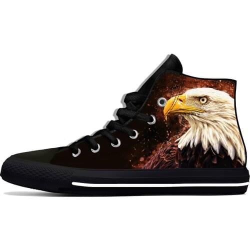 Anime 3D Bald Eagle Bird Animal Fashion Classic Casual Cloth Shoes High Top Lightweight Breathable 3D Print Men Women Sneakers