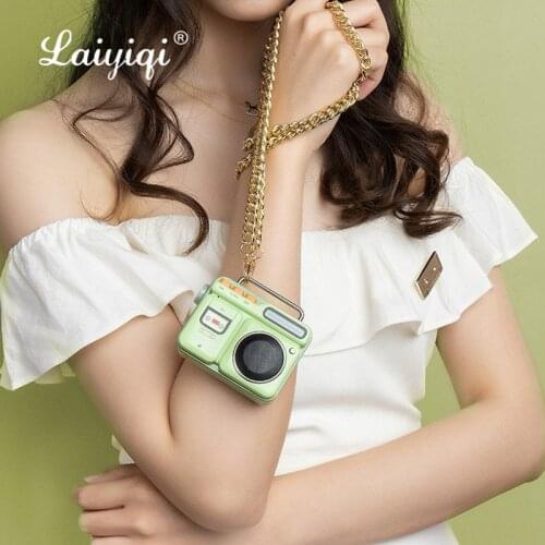 Laiyiqi new Recorder Design Retro wireless Speaker portable golded chain enceinte bluetooth vintage pocket altavoz 90S Nostalgic