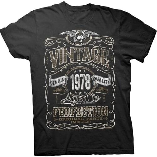 Vintage Aged Perfection 1978 - Distressed Print - 40Th Birthday Gift T-Shirt Mens T Shirts Fashion 2019 Rude Top Tee Round