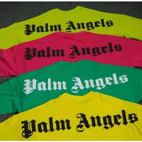 Palm Angels 22SS Men and Women Couples Letter Print Casual Fashion Round Neck Short Sleeve t-shirt boyfriend gift