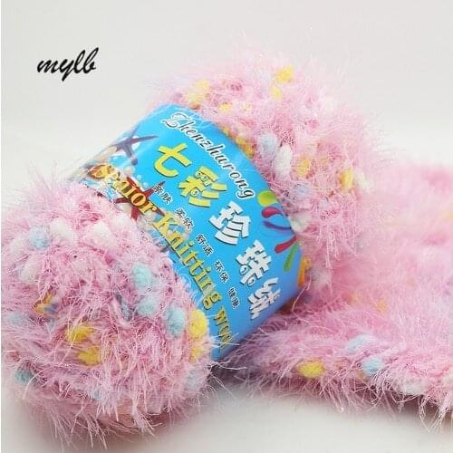 Mylb 1balls=50g Fur Yarn Skein High Quality Ultra Soft Coral Colorful Fleece Baby Warm Yarn Knitting Hot Sale free shipping