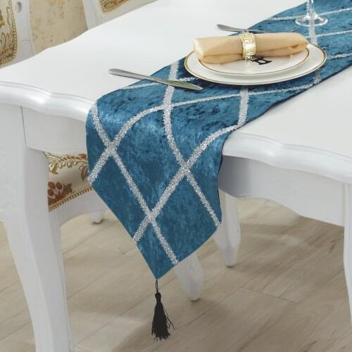 28x180cm European-style Table Runner For Bed Flag Wedding Events Kitchen Christmas Decor Diamond-shaped Table Flag piano cover