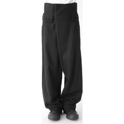 27-44 2019 New Mens clothing modern Hair Stylist fashion Mop the floor casual Wide Leg pants trousers plus size singer costumes