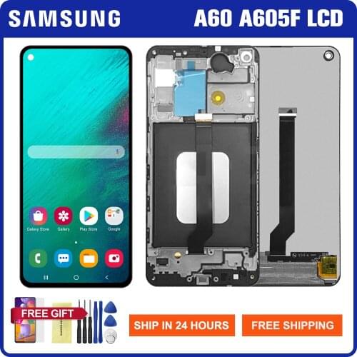 6.3'' Original LCD For SAMSUNG Galaxy A60 Lcd Display Touch Screen Digitizer Assembly With Frame For Samsung A606 A606F A6060