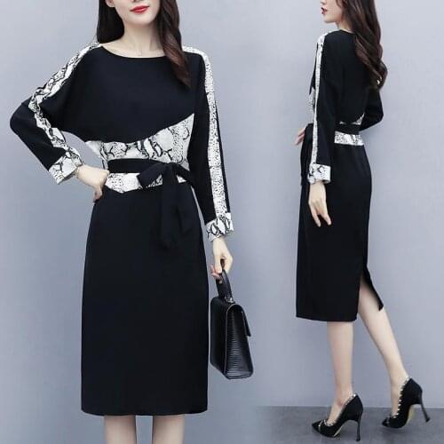 Dresses for Women Dress Autumn High Waist Stitching Dress Vestido De Mujer