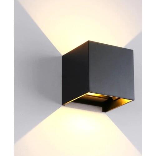 Modern aluminum led wall lamp Square outdoor wall light LED lamp white black entrance bar bedroom beside home Wall light WA001