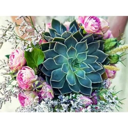 Succulent plant rose flower Diy 5D Diamond Mosaic Embroidery Diamond Painting Chinese Cross Stitch kit Full Drill Decor A1213