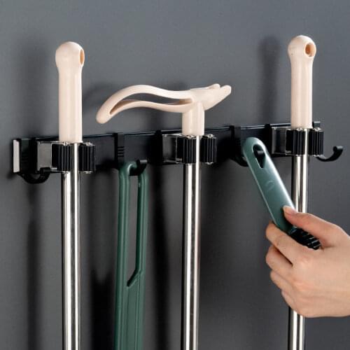 Punch-Free Multi-Purpose Hooks Wall Mounted Mop Organizer Holder RackBrush Broom Hanger Hook Kitchen bathroom Strong Hooks