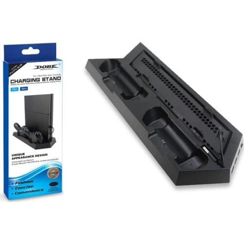 Charging Stand Vertical Stand for PS4 with Cooling Fan Cooler Dual Controller Charger Charging Dock for Sony Playstation 4 PS Sl