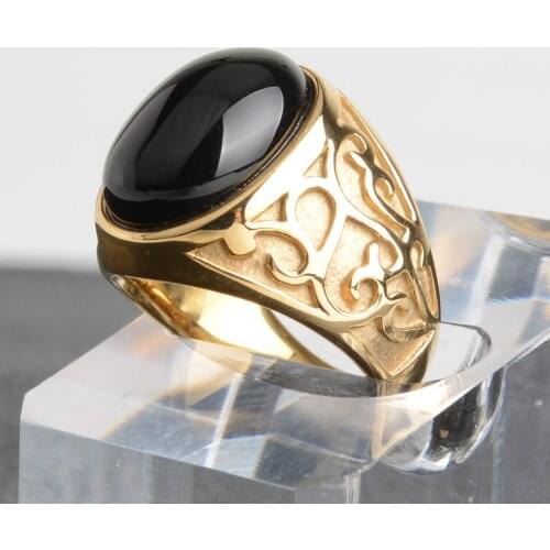 Vintage Man Round Brown Red Green Black Stones Wedding Ring Stainless Steel Jewelry Mens Rings Anel Aneis