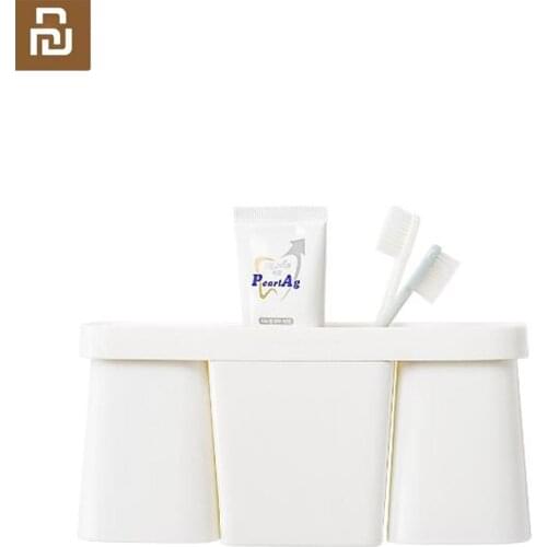 Youpin Wash Cup Set Beige Simple And Generous Magnetic Absorption Draining No Nails 2Cup