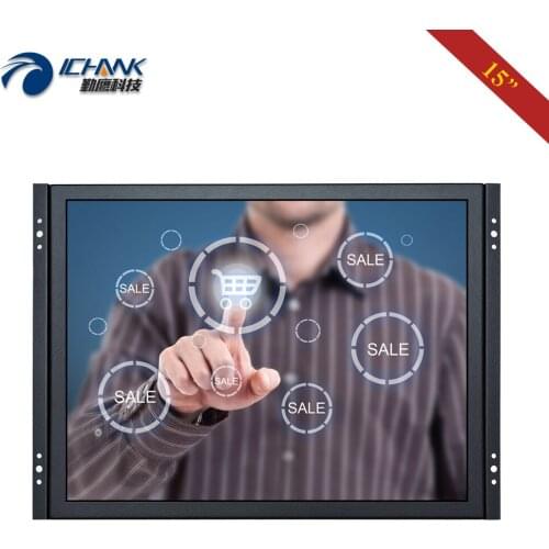 ZK150TC-59R/15" inch 1024x768 4:3 VGA USB HDMI Metal Shell Embedded&Open Frame&Wall-mounted Touch LCD Screen PC Monitor Display
