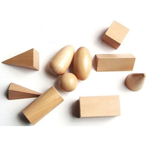 1 Set Math Wooden Blocks Toys Funny Math Juguetes Geometry Blocks Wooden Learning Education send Bag
