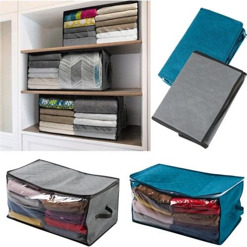 1PC Non-Woven Anti-dust Wardrobe Storage Bags Portable Foldable Bedroom Blanket Capacity Clothes Organizer Home Living Supplies