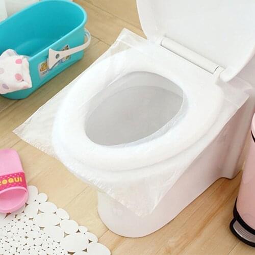 10 PCS Safety Plastic Disposable Toilet Seat Cover Waterproof Pad for Hotel Bathroom Travel Tools Health Protective Film