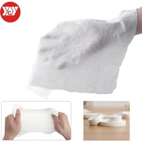 100pcs/bag White Compressed Towels Coin Camping BBQ Fishing Fitness Sport Travel Wipes Toilet Paper Tablets for Home Towel