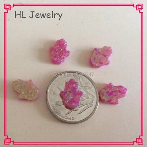 50PCS/Lot Magenta OP09 Color Small 8*10MM Hamsa Hand Opal For Jewelry