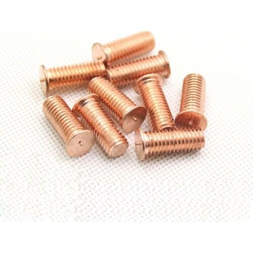 50pcs M3 spot welding screw bolt welded stud column brass plating screws bolts