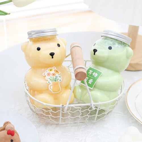 12 pcs/lot 350ml Cute Transparent Plastic Bottle PET Plastic Beverage Bottle Milk Tea Shop Packaged Leak-proof Convenient Cup