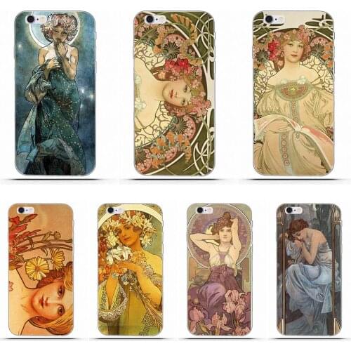 Wexoeq For Huawei G8 Honor 5C 5X 6 6X 7 8 9 Y5II Mate 9 P7 P8 P9 P10 P20 Lite Plus 2017 Soft Coque Case Alphonse Mucha