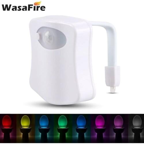 Motion Sensor Toilet Seat Lighting 8 Colors Toilet Bowl Backlight Automatic Night Lamp LED Toilet Lamps Use 3*AAA Battery