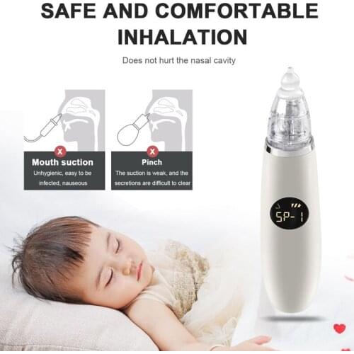 Baby Nasal Aspirator Electric Blackhead Remover With Music Light Three-stage Suction Kids Cleansing Health Care NasalAspirator