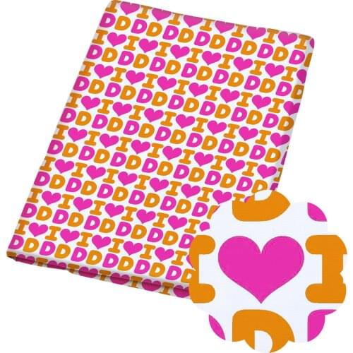 Diy polyester fabric Valentines Day pattern polyster and cotton fabric patchwork printed sewing dress supplier 50 * 140cm/piece