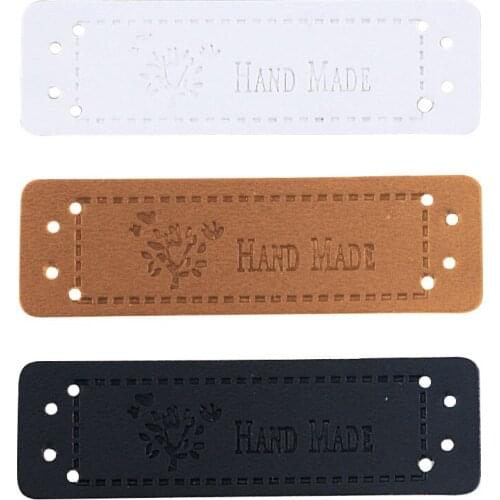 24 Pcs/Pack PU Handmade Leather Label Clothing Accessories DIY Sewing Accessories For Gift Handcraft Leather Label