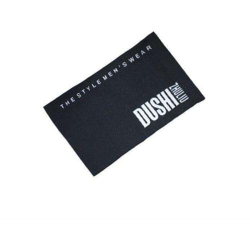 Customize 1000 pcs/lot Wood shuttle satin woven label selvage edge damask clothing labels fabric sewing tags
