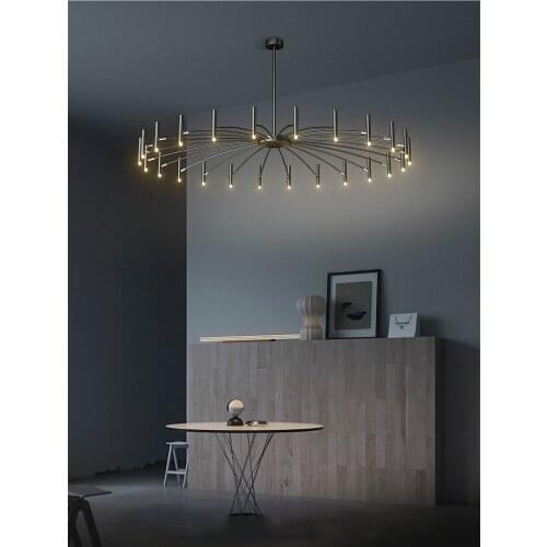Modern restaurant LED chandelier lighting Nordic designer living room bedroom black hanging lamp office study lighting fixture