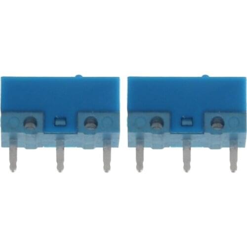 2Pcs Original HUANO Blue Dot Blue Shell 0.74N Mouse Micro Switch Gold Alloy Contacts 50 Millions Lifetime