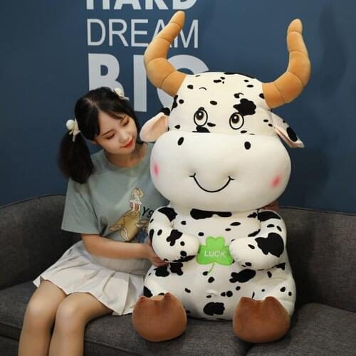 Cute Animal Milk Cow Plush Toy Giant Cartoon Bed Pillow Super Soft Doll for Kids Girls Gift