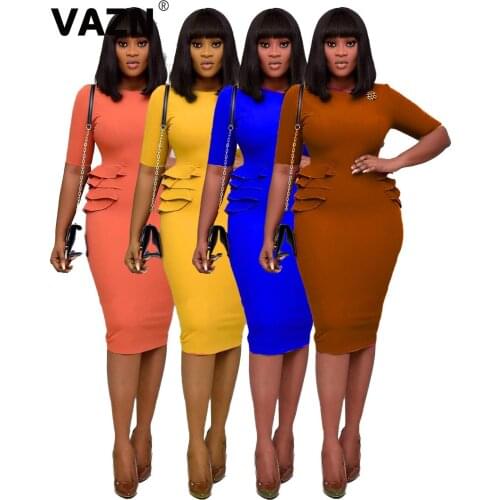 VAZN 2020 New High Neck Shinny Vintage Solid Short Sleeve Straight Maxi Dress Formal Elegant Women Casual Dress Sexy Long Dress