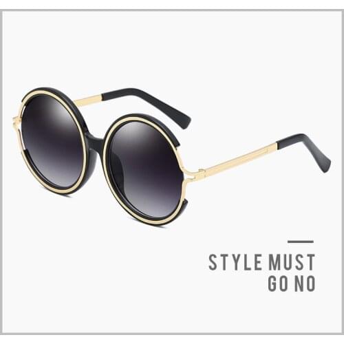 New round-framed sunglasses European and American personality womens sunglasses cross-border trend set-up sunglasses