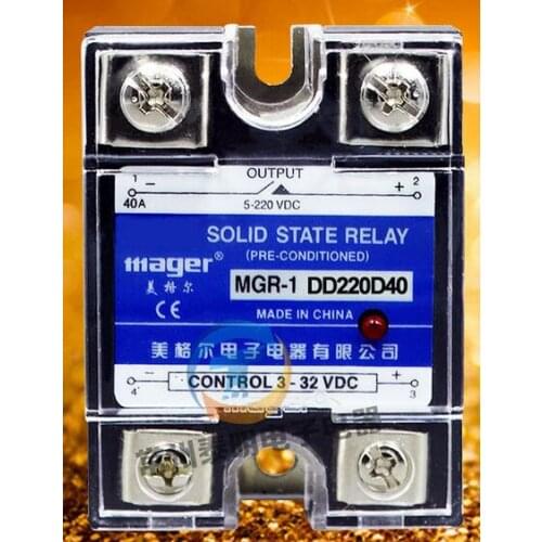 Mager Genuine new original single-phase SSR SSR single-phase solid-state relay 40A DC-DC DC control DC MGR-1 DD220D40 5-220VDC