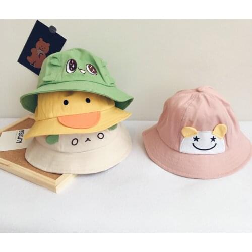 2-6 Years old Panama Cap For Kids Spring Summer Cartoon Bucket Hats Lovely Casual Girl Boy Sun Hat Children Outdoor Beach Needs