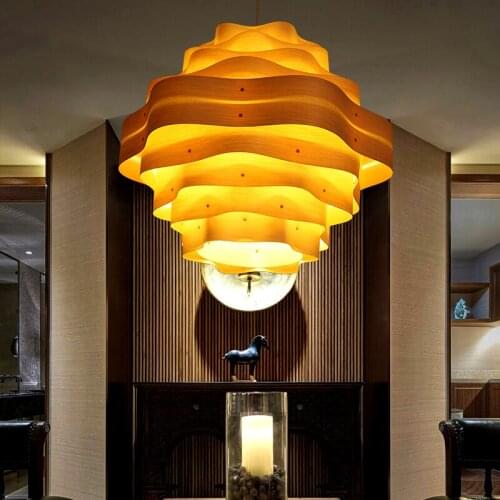 Pendant Lights Southeast Asian style restaurant simple Japanese veneer lamp Nordic solid color Pendant lamp hanglamp LO72515