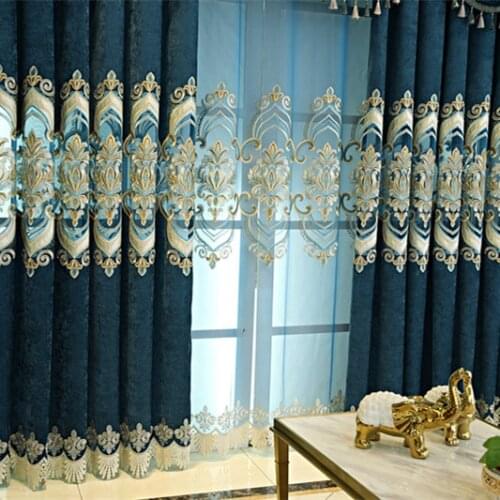 Jinyahome 1Pc 80% Shading Blackout European Embroidery Curtain Window Bedroom Door Curtain Livingroom Villa Sliding Door 2516