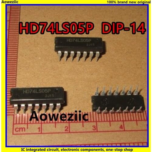 10Pcs/Lot HD74LS05P HD74LS05 74LS05 DIP-14 Hex Inverters / Hex Inverters (with Open Collector Outputs) IC New Original Product