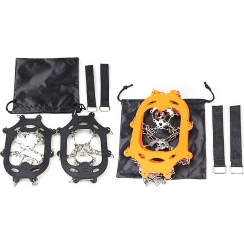 2pcs 23 Teeth Stainless Steel Strengthened Ice Claws Outdoor Anti-Skid Climbing Hiking Snow Ice Gripper Spike for Shoes Crampons
