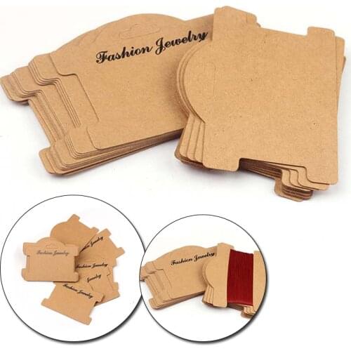20Pcs Kraft Paper Handmade DIY Jewelry Accessories Card for Necklace Hairpin Pendant Displays Cards Prices Label Tags