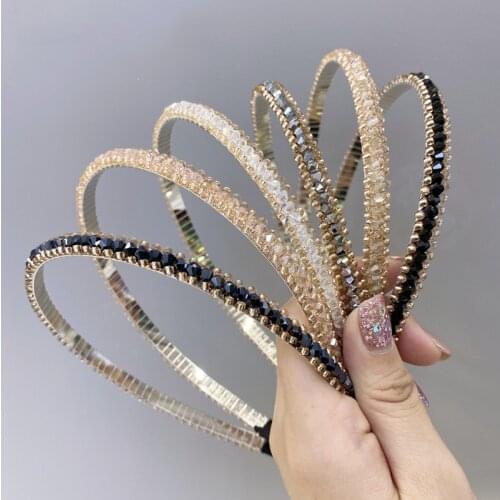 2021 Summer Elegant Rhinestone Hairbands Headband Women Girls Hair Head Hoop Bands Accessories Scrunchies Hair Holder Headdress
