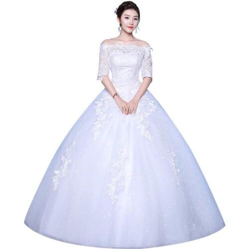 2021 New Cheap Wedding Dresses Ball Gown Elegant Princess Wedding Dress Plus Size Vestido De Noiva Robe De Mariee F