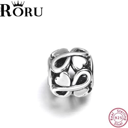 925 Sterling Silver Infinite Love Heart Shaped Bead Charm Charm Bracelet High Jewelry S925