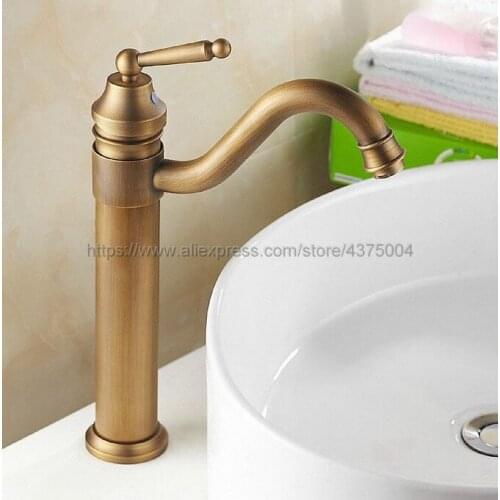 Antique brass Bathroom Faucet finish Basin Sink Faucet Single Handle water taps Nnf205